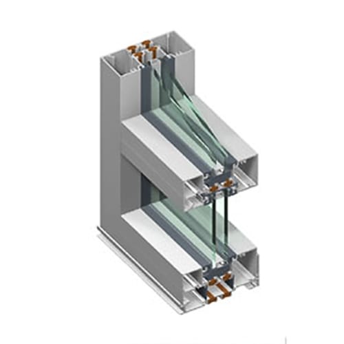 CAD Drawings BIM Models Tubelite TU24000 Dual Pocket Storefront Framing